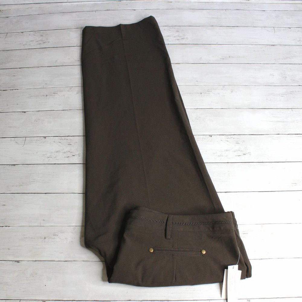 Larry Levine Women's Trouser Suit Dress Pants Plus Size 22W Brown